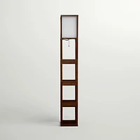 Maxwell Drawer 72" Led Shelf Floor Lamp with Lantern Shade