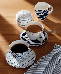 Blue Bay 4-Piece Teacup Saucer Set