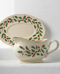 Lenox Holiday Gravy Boat & Stand