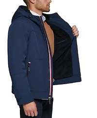 Tommy Hilfiger Men's Sherpa-Lined Softshell Hooded Jacket