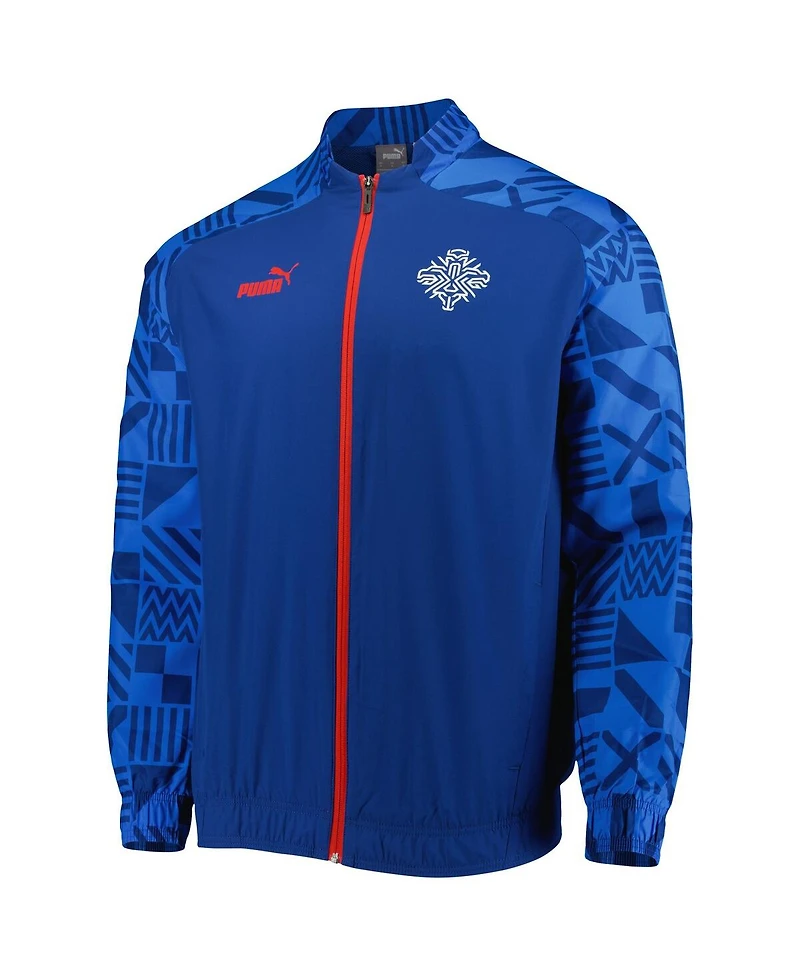Men's Puma Light Blue Iceland National Team Pre-Match Raglan Full-Zip Training Jacket