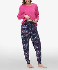 Ink+Ivy Women's Long Sleeve Crew Top with Jogger, Set of 2