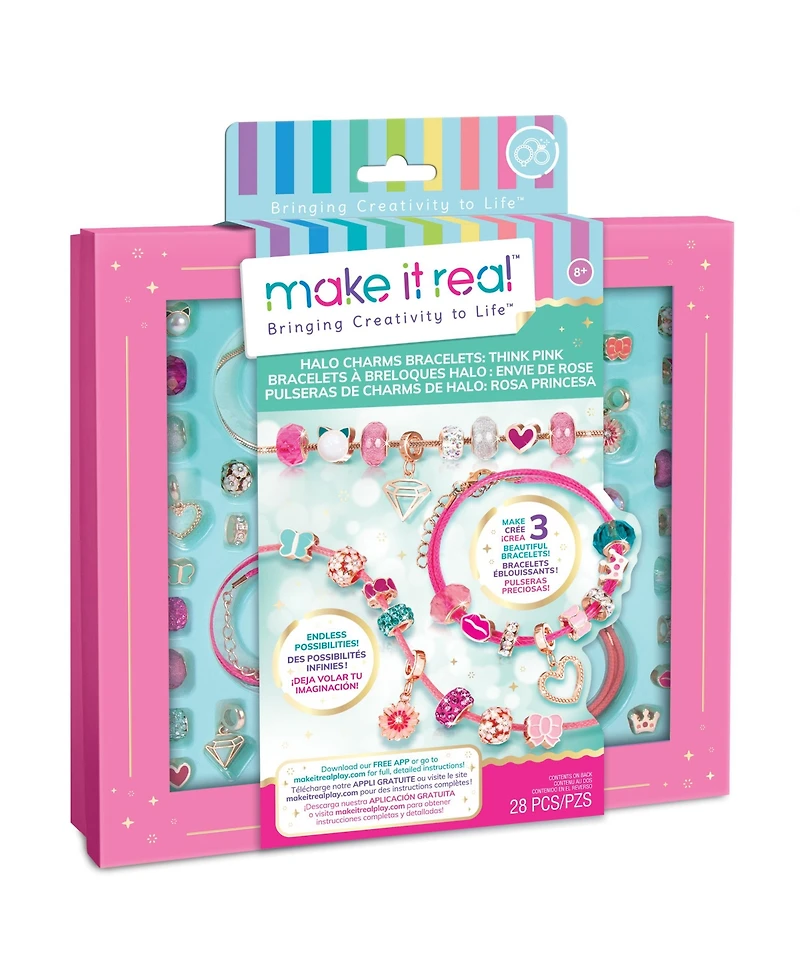 Make It Real Halo Charms Think Pink Do It Yourself Bracelet Kit