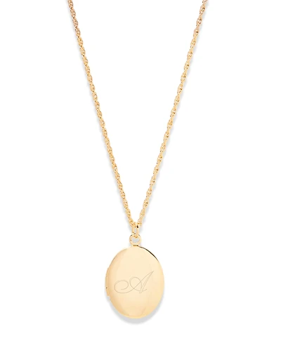 brook & york Isla Initial Oval Locket Necklace