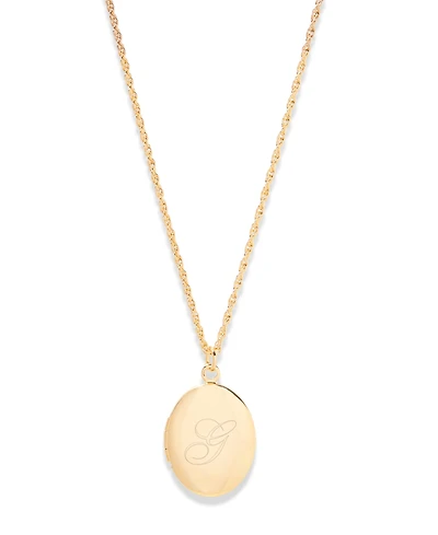 brook & york Isla Initial Oval Locket Necklace