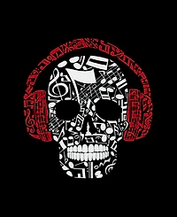 La Pop Art Men's Music Notes Skull Word Long Sleeves T-shirt