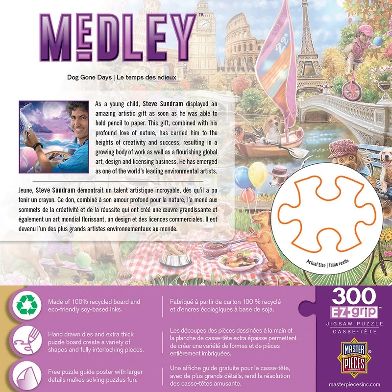 Masterpieces Medley - Dog Gone Days 300 Piece Ez Grip Jigsaw Puzzle
