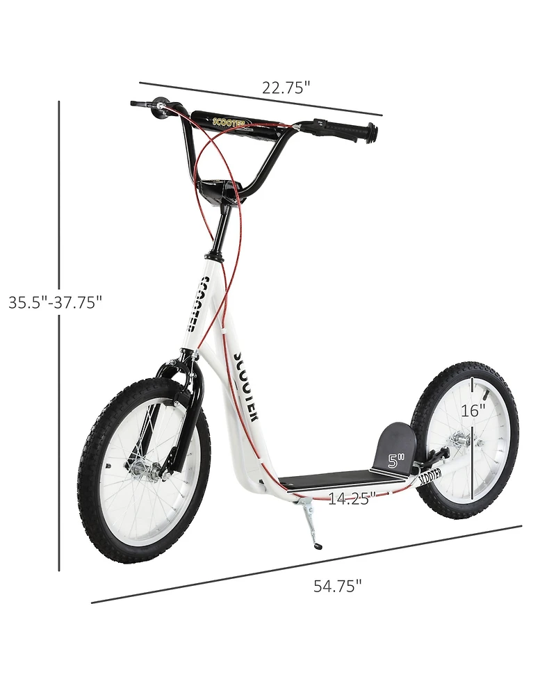 Aosom Youth Scooter Kick Scooter Front and Rear Dual Brakes,