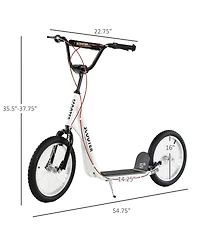 Aosom Youth Scooter Kick Scooter Front and Rear Dual Brakes,
