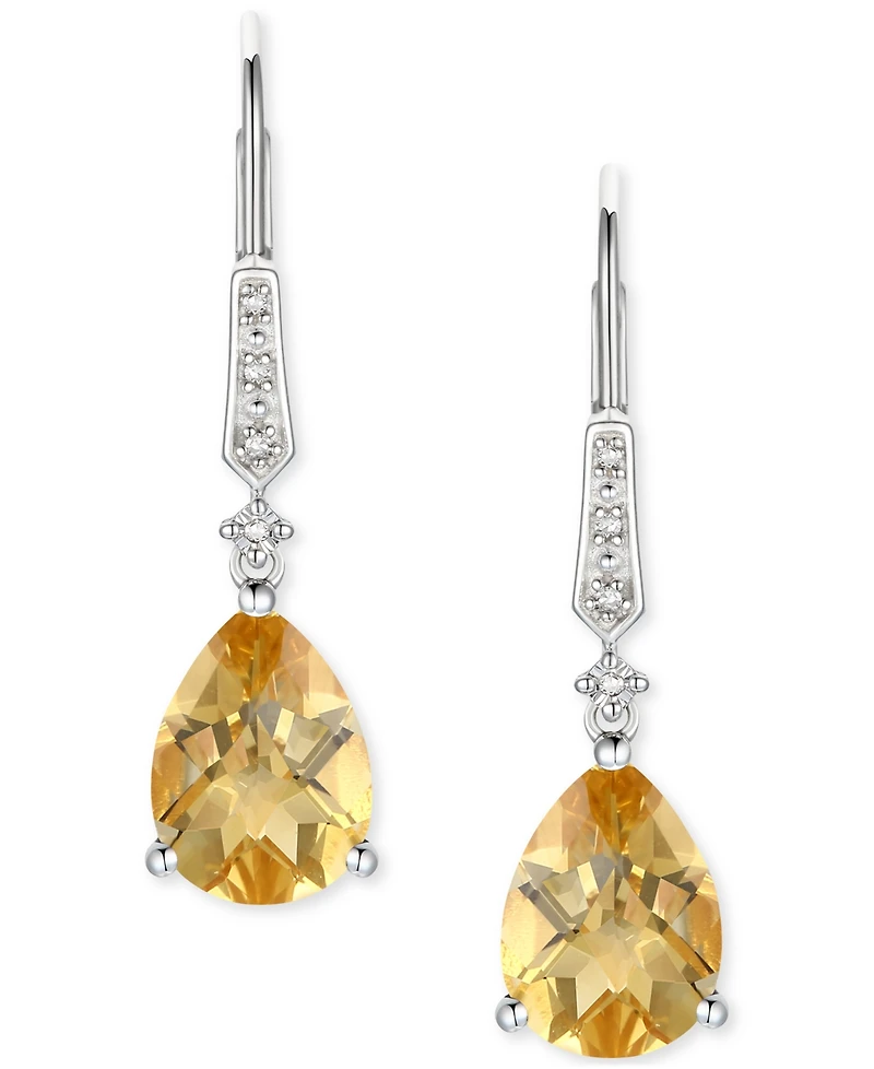 Gemstone (3-3/4 ct. t.w.) and Diamond Accent Birthstone Drop Earrings in Sterling Silver