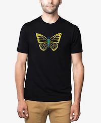 La Pop Art Men's Premium Blend Word Butterfly T-shirt