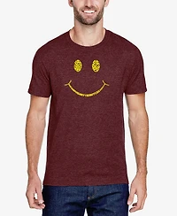 La Pop Art Men's Premium Blend Word Be Happy Smiley Face T-shirt