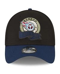 Men's New Era Black, Navy Tennessee Titans 2022 Salute To Service 39THIRTY Flex Hat