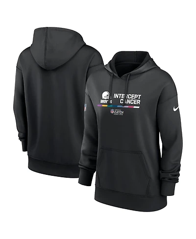 Women's Nike Black Cleveland Browns 2022 Nfl Crucial Catch Therma Performance Pullover Hoodie