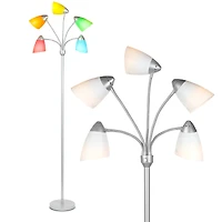 Medusa 74" Led 5-Light Floor Lamp with Interchangeable Shades
