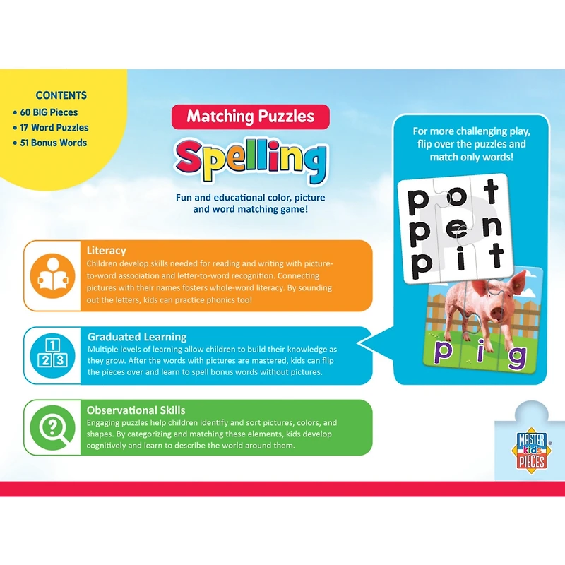 Spelling Educational Matching Kids and Family Puzzle Game