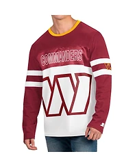 Men's Starter Burgundy, White Washington Commanders Halftime Long Sleeve T-shirt