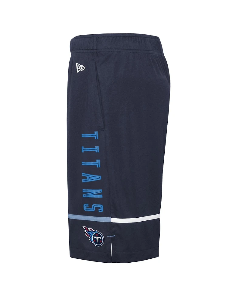 Men's New Era Navy Tennessee Titans Combine Authentic Rusher Training Shorts