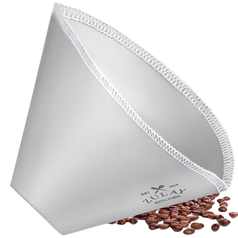 Reusable Pour Over Coffee Filter - Flexible Stainless Steel Mesh Coffee Filter Reusable - Filter #4