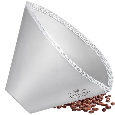 Reusable Pour Over Coffee Filter - Flexible Stainless Steel Mesh Coffee Filter Reusable - Filter #4