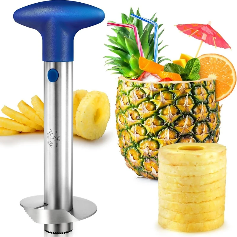 Heavy Duty Pineapple Corer & Slicer + Eye Removal Tool with Reinforced Blade