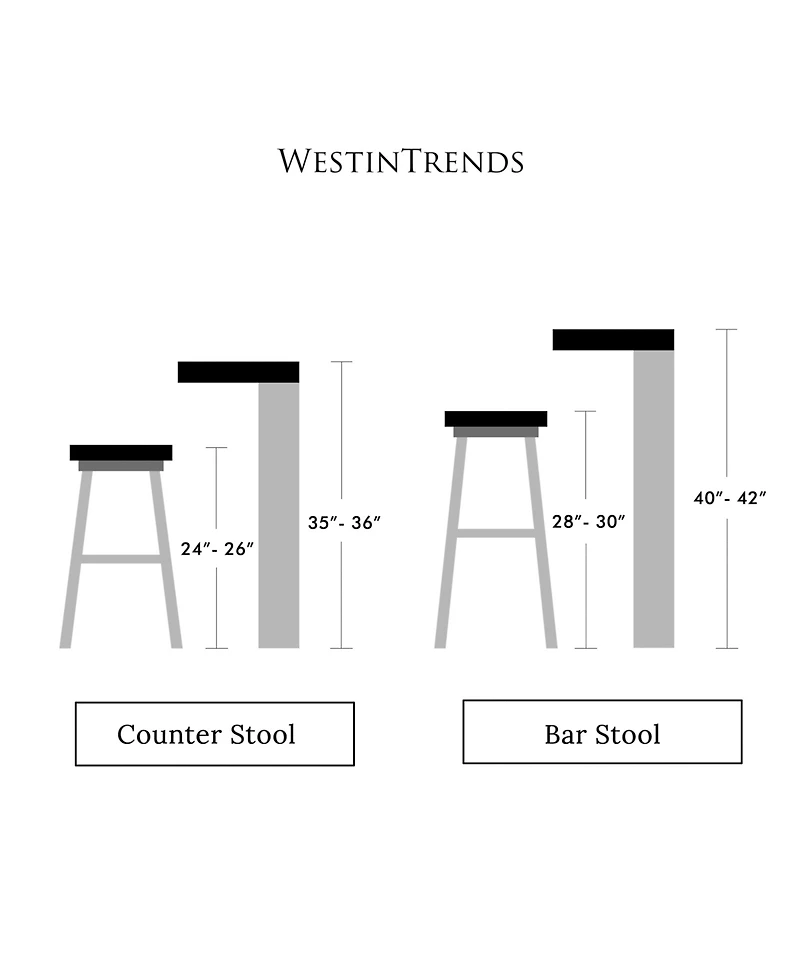 24" Upholstered Saddle Seat Counter Stool (Set of 2