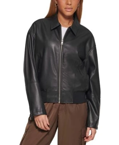 Levis Womens Faux Leather Lightweight Bomber Jacket