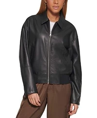 Levis Womens Faux Leather Lightweight Bomber Jacket