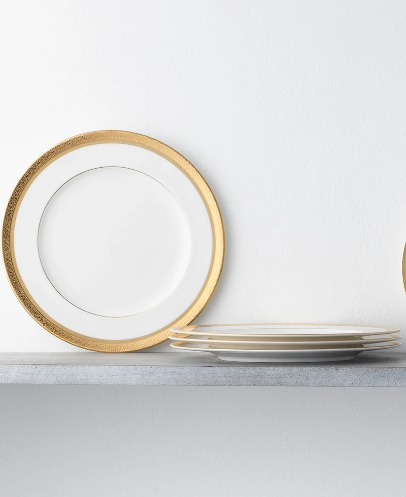 Noritake Summit Gold Set of 4 Dinner Plates, Service For 4