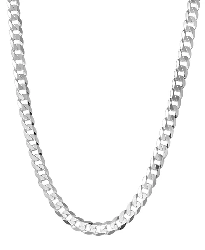 Men's Curb Link 24" Sterling Silver Necklace Chain (5-1/2mm)