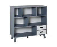 Homcom 3-Tier Bookcase Open Shelves Home Storage Furniture with Drawers