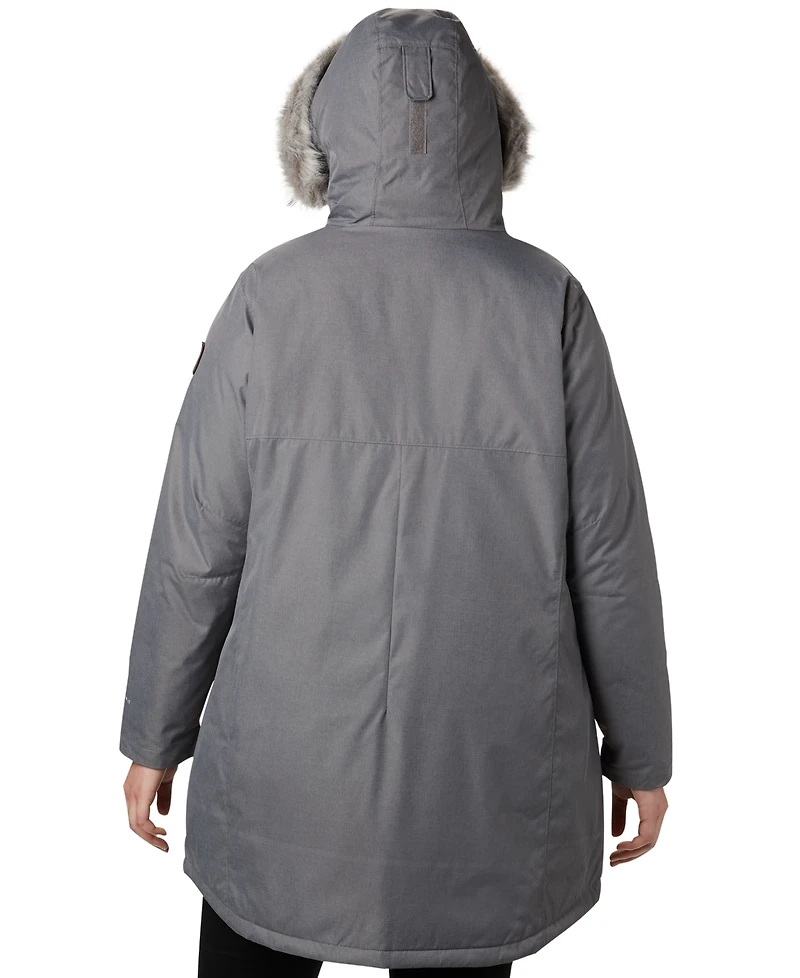 Columbia Plus Size Suttle Mountain Hooded Faux-Fur-Trim Long Insulated Coat
