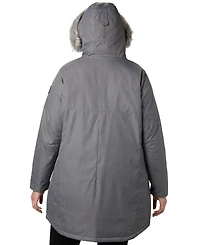 Columbia Plus Size Suttle Mountain Hooded Faux-Fur-Trim Long Insulated Coat