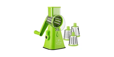 Zulay Kitchen Manual Rotary Cheese Grater With 3 Interchangeable Blades