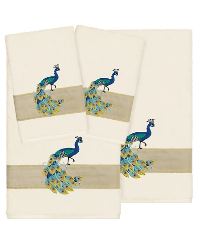 Linum Home Turkish Cotton Penelope Embellished -Pc. Bath Towel Set