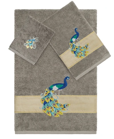 Linum Home Turkish Cotton Penelope Embellished 3-Pc. Bath Towel Set