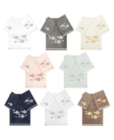 Linum Home Turkish Cotton Figi Embellished Bath Towel Sets