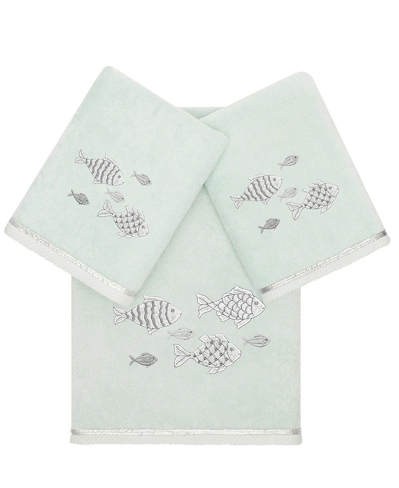 Linum Home Turkish Cotton Figi Embellished -Pc. Bath Towel Set