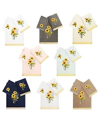 Linum Home Turkish Cotton Girasol Embellished Bath Towel Sets