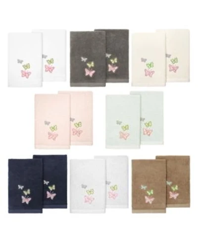 Linum Home Turkish Cotton Mariposa Embellished Bath Towel Sets