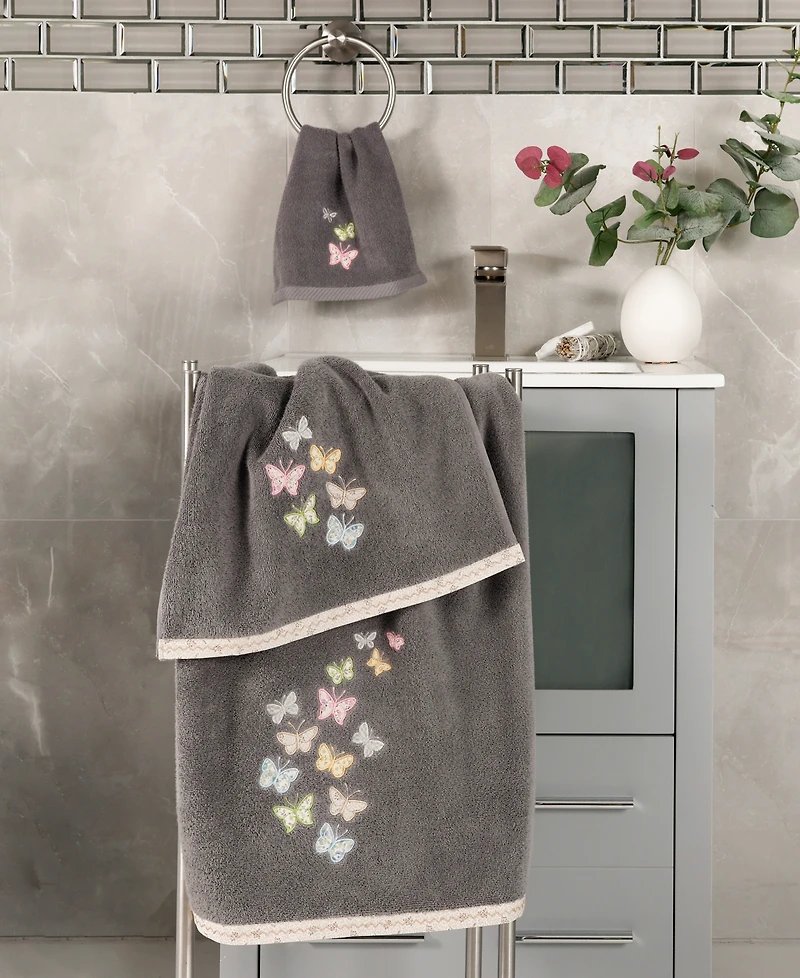 Linum Home Turkish Cotton Mariposa Embellished -Pc. Bath Towel Set