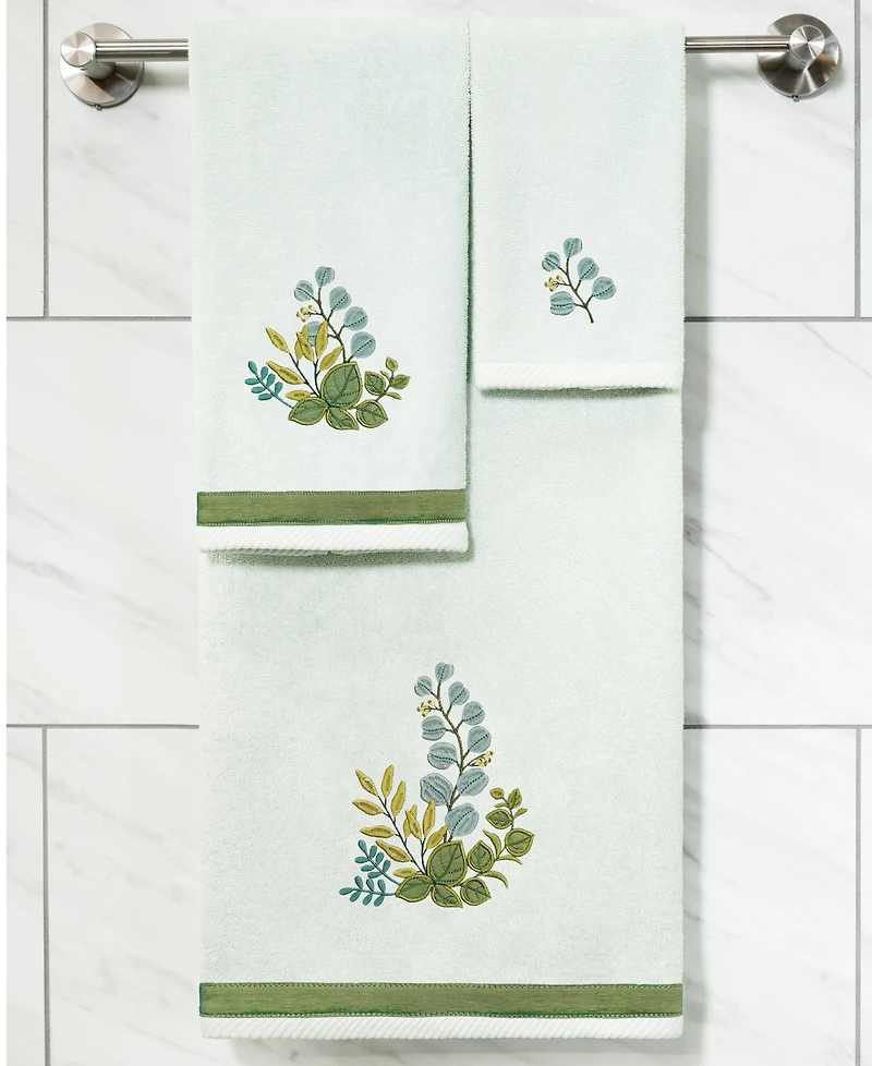 Linum Home Turkish Cotton Botanica Embellished -Pc. Bath Towel Set