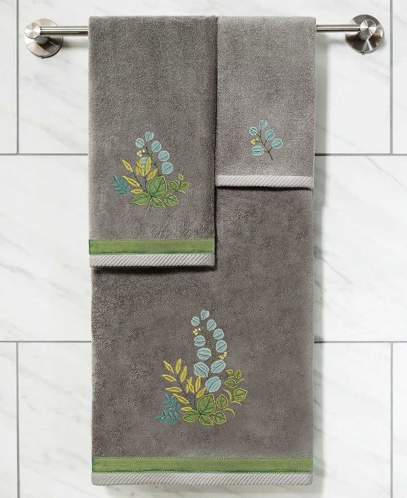 Linum Home Turkish Cotton Botanica Embellished -Pc. Bath Towel Set