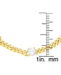 Macy's Gold Plated Cubic Zirconia Cuban Link Bracelet