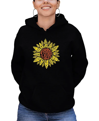 La Pop Art Women's Sunflower Word Hooded Sweatshirt