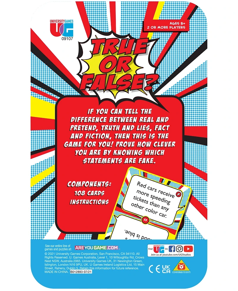 University Games True or False Tin Set, 109 Piece