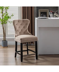 WestinTrends Tufted Velvet Counter Stool
