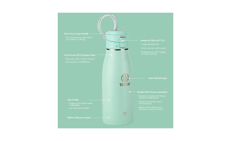 Takeya Traveler 17-Oz. Travel Mug with Flip-Lock Lid