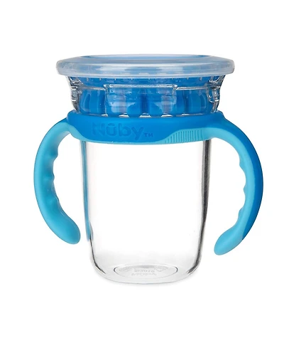 Nuby Baby No-Spill Edge 360 2 Stage Drinking Cup with Removable Handles, Blue