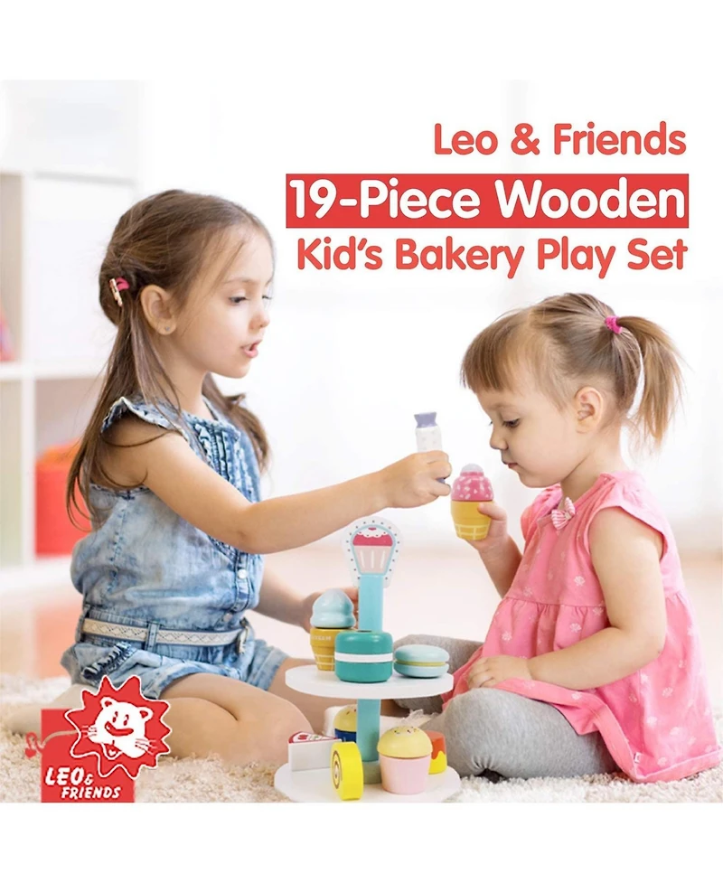 Leo & Friends 19-Piece Wooden Kid's Bakery Play Set